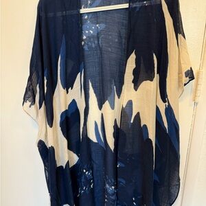 Navy and Cream Kimono Style wrap